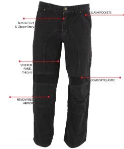 Xelement 055030 Men's Classic Fit Black Denim Motorcycle Racing Pants With X-Armor Motorcycle Pants & Chaps