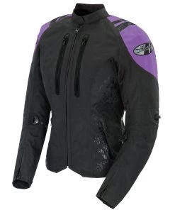 Closeout-Joe Rocket 'Atomic 4.0' Womens Black And Purple Textile Motorcycle Jacket Motorcycle Jackets