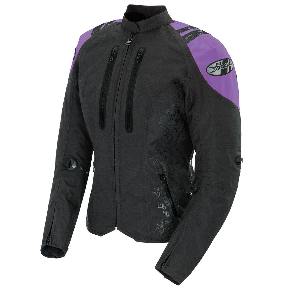 Closeout-Joe Rocket 'Atomic 4.0' Womens Black And Purple Textile Motorcycle Jacket Motorcycle Jackets