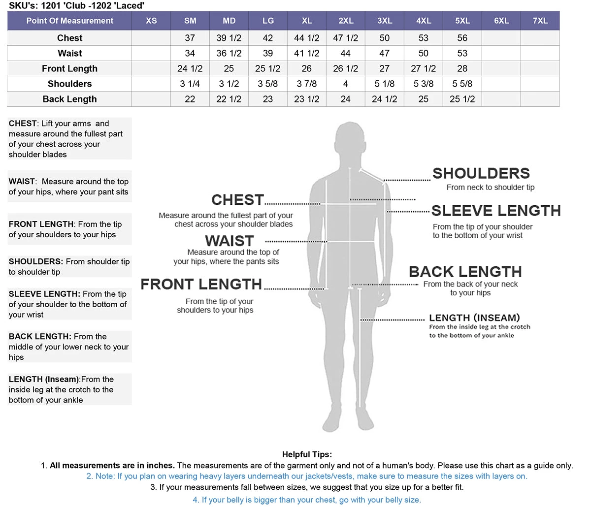 USA Leather 1201 Men's Black 'Club' Classic Original Leather Vest