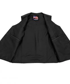 USA Leather 1201 Men's Black'Club' Classic Original Leather Vest