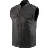 USA Leather 1205 Men's Black 'Combat' Leather Motorcycle Vest Motorcycle Vests