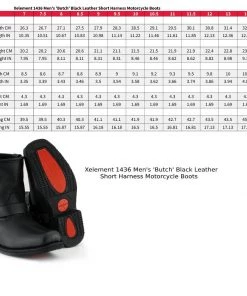 Xelement Footwear Xelement 1436 Men's'Butch' Black Leather Short Harness Motorcycle Boots