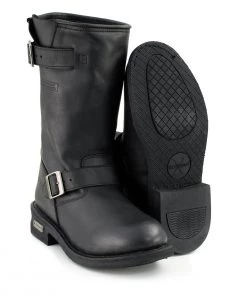 Xelement Footwear Riding Gear Xelement 1440 Men's 'The Classic' Black Engineer Motorcycle Leather Boots (in Wide And Regular Width)