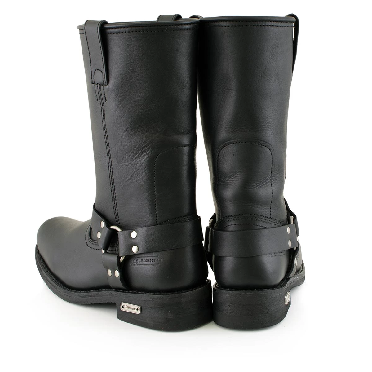 Xelement Footwear Xelement 1442 Men's 'Classic Harness' Black Leather Motorcycle Biker Boots (in Wide And Regular Width)