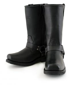 Xelement Footwear Xelement 1442 Men's'Classic Harness' Black Leather Motorcycle Biker Boots (in Wide And Regular Width)