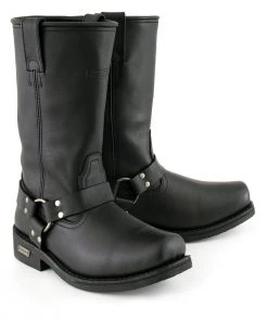 Xelement Footwear Xelement 1442 Men's'Classic Harness' Black Leather Motorcycle Biker Boots (in Wide And Regular Width)
