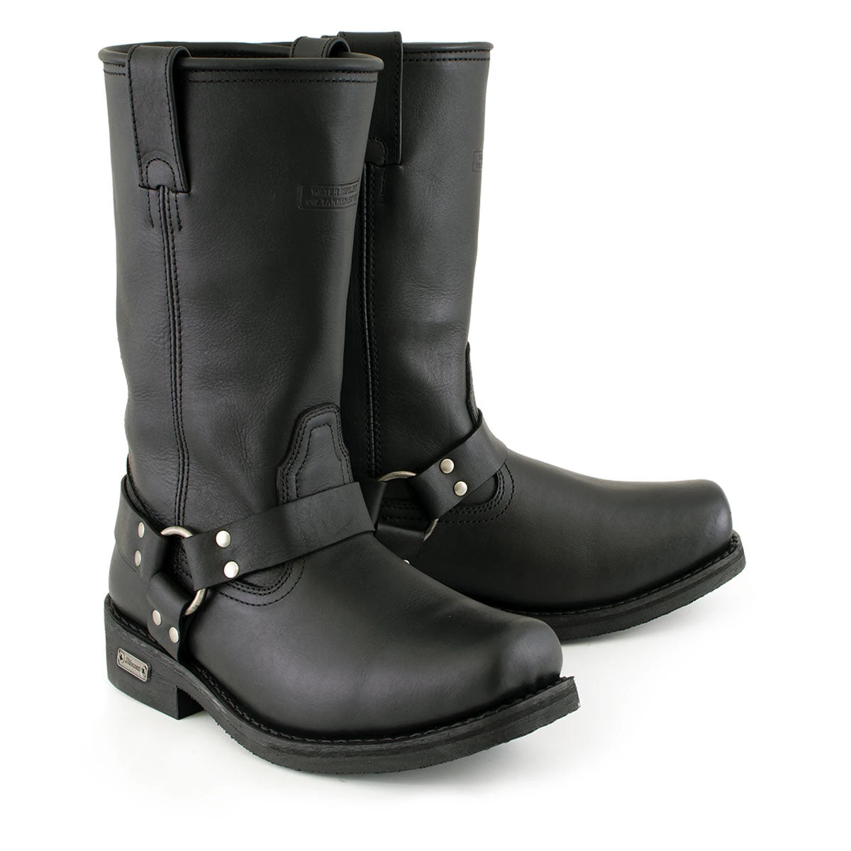 Xelement Footwear Xelement 1442 Men's 'Classic Harness' Black Leather Motorcycle Biker Boots (in Wide And Regular Width)