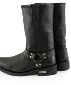 Xelement Footwear Xelement 1442 Men's'Classic Harness' Black Leather Motorcycle Biker Boots (in Wide And Regular Width)