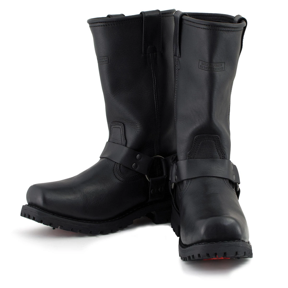 Xelement Footwear Riding Gear Xelement 1443 Men's 'Rider' Black Leather Harness Motorcycle Biker Boots
