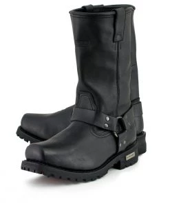 Xelement Footwear Riding Gear Xelement 1443 Men's'Rider' Black Leather Harness Motorcycle Biker Boots