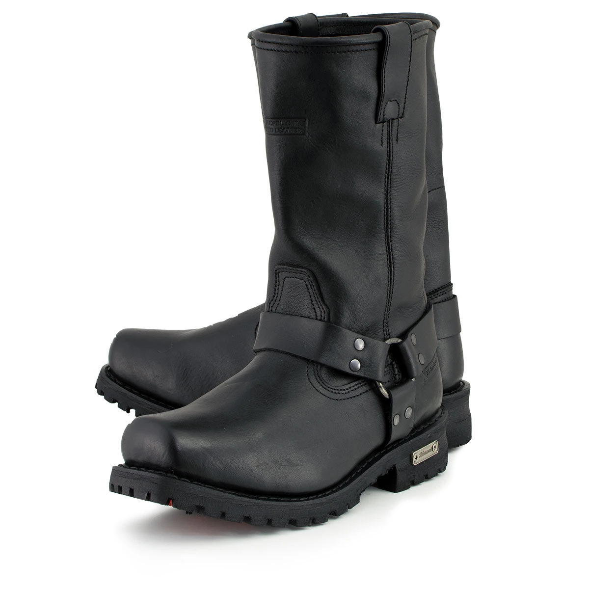 Xelement Footwear Riding Gear Xelement 1443 Men's 'Rider' Black Leather Harness Motorcycle Biker Boots