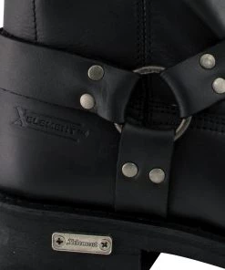 Xelement Footwear Xelement 1444 Men's'Rubble' Black Leather Harness Motorcycle Biker Boots