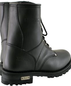 Xelement Footwear Riding Gear Xelement 1446 Men's'Vigilant' Black Leather Logger Boots With Inside Zipper