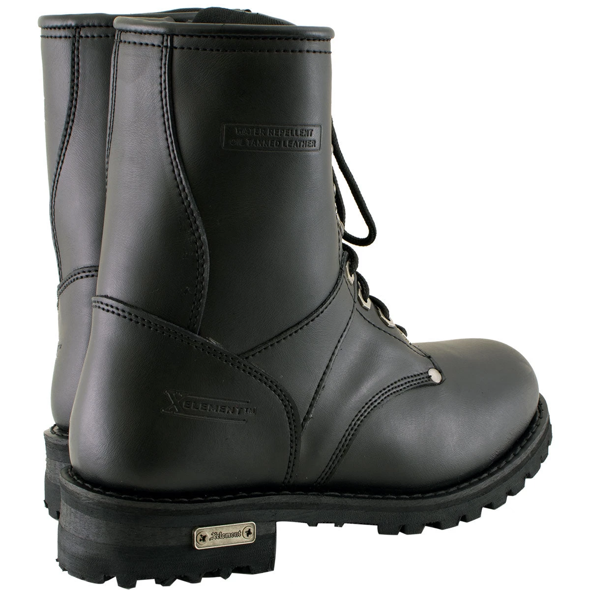 Xelement Footwear Riding Gear Xelement 1446 Men's 'Vigilant' Black Leather Logger Boots With Inside Zipper