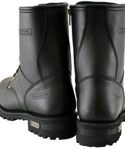 Xelement Footwear Riding Gear Xelement 1446 Men's'Vigilant' Black Leather Logger Boots With Inside Zipper