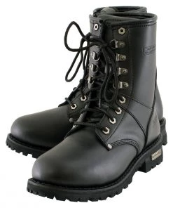 Xelement Footwear Riding Gear Xelement 1446 Men's'Vigilant' Black Leather Logger Boots With Inside Zipper