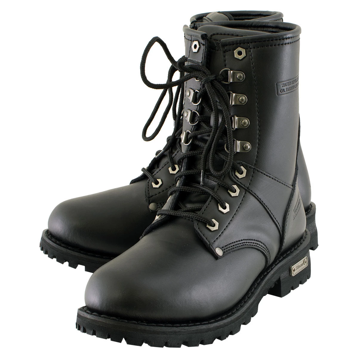 Xelement Footwear Riding Gear Xelement 1446 Men's 'Vigilant' Black Leather Logger Boots With Inside Zipper