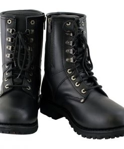 Xelement Footwear Riding Gear Xelement 1446 Men's'Vigilant' Black Leather Logger Boots With Inside Zipper
