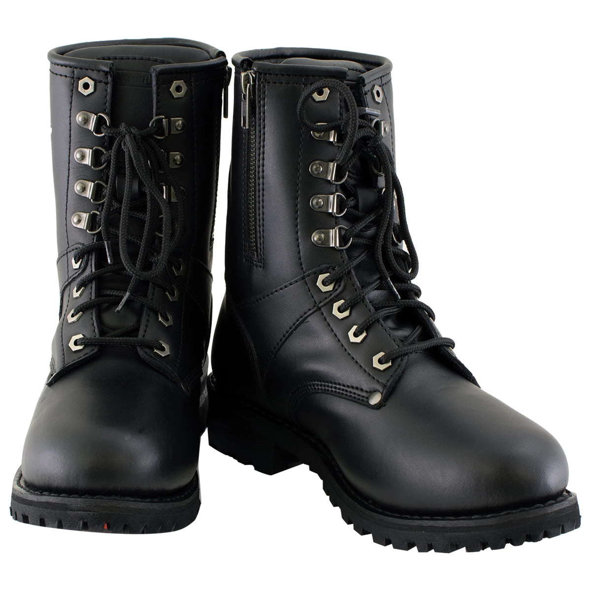 Xelement Footwear Riding Gear Xelement 1446 Men's 'Vigilant' Black Leather Logger Boots With Inside Zipper