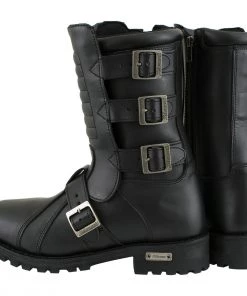 Xelement Footwear Xelement 1503 Men's Black'Executioner' Leather Motorcycle Boots
