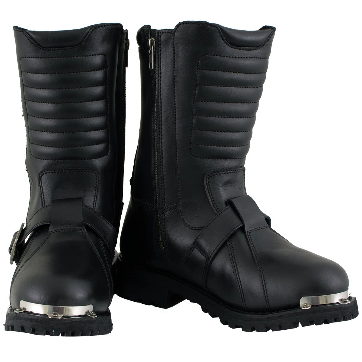 Xelement Footwear Xelement 1503 Men's Black 'Executioner' Leather Motorcycle Boots