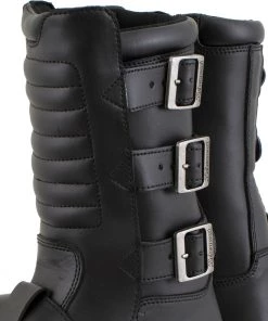 Xelement Footwear Xelement 1503 Men's Black'Executioner' Leather Motorcycle Boots