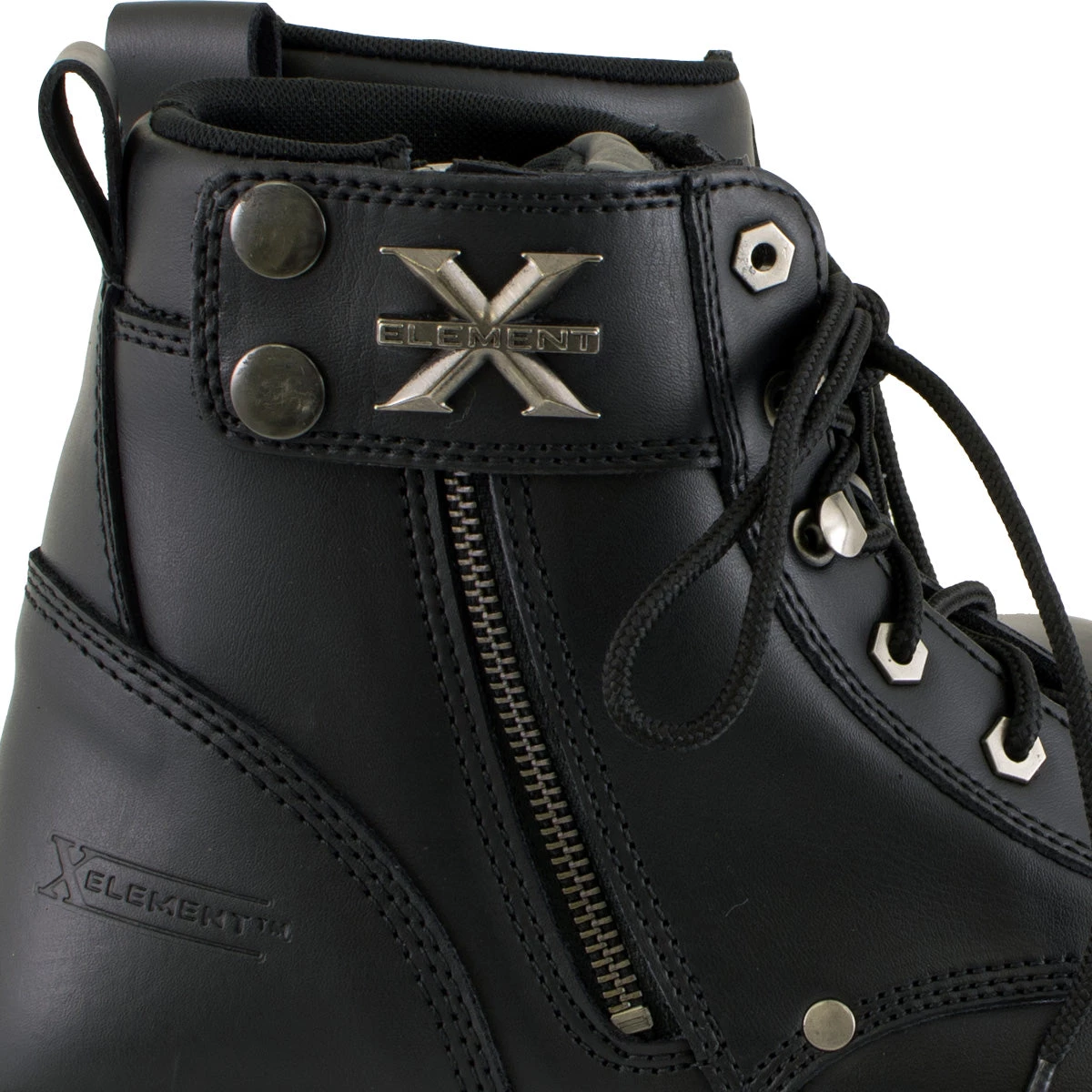 Xelement Footwear Riding Gear Xelement 1505 Men's 'Sprocket' Black Leather Advanced Lace-Up Motorcycle Boots