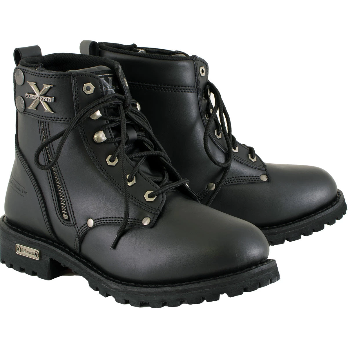 Xelement Footwear Riding Gear Xelement 1505 Men's 'Sprocket' Black Leather Advanced Lace-Up Motorcycle Boots