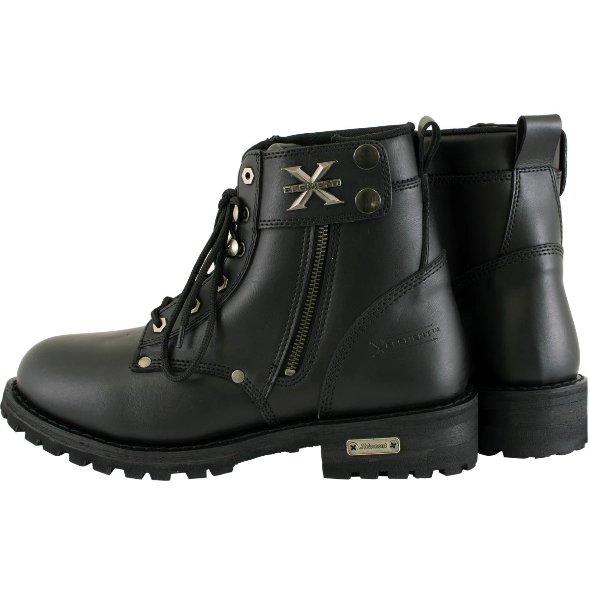 Xelement Footwear Riding Gear Xelement 1505 Men's 'Sprocket' Black Leather Advanced Lace-Up Motorcycle Boots