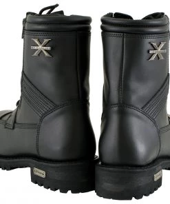 Xelement Footwear Riding Gear Xelement 1506 Men's'Impact' Black Leather Lace-Up Motorcycle Biker Boots