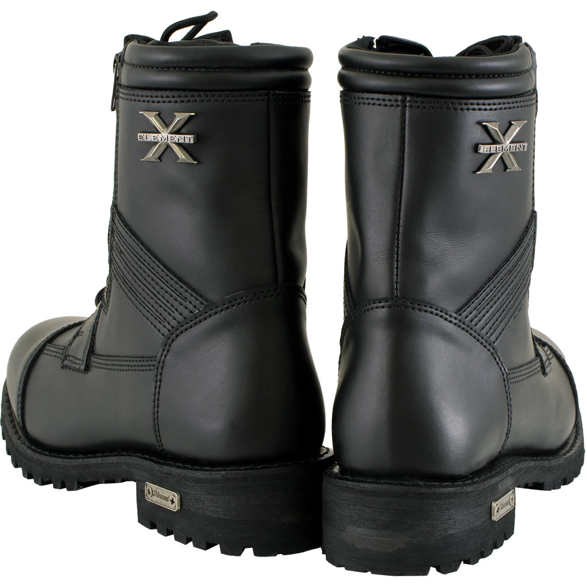 Xelement Footwear Riding Gear Xelement 1506 Men's 'Impact' Black Leather Lace-Up Motorcycle Biker Boots
