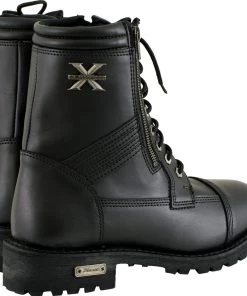 Xelement Footwear Riding Gear Xelement 1506 Men's'Impact' Black Leather Lace-Up Motorcycle Biker Boots