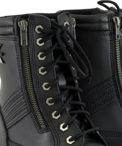 Xelement Footwear Riding Gear Xelement 1506 Men's'Impact' Black Leather Lace-Up Motorcycle Biker Boots