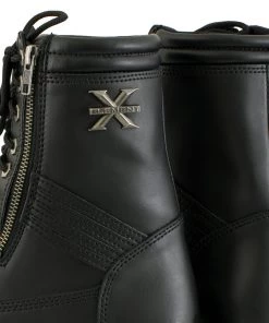 Xelement Footwear Riding Gear Xelement 1506 Men's'Impact' Black Leather Lace-Up Motorcycle Biker Boots