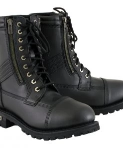 Xelement Footwear Riding Gear Xelement 1506 Men's 'Impact' Black Leather Lace-Up Motorcycle Biker Boots