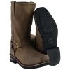 Xelement Footwear Xelement 1556 Men's 'Crazy Horse' Brown Leather Harness Motorcycle Boots Riding Gear