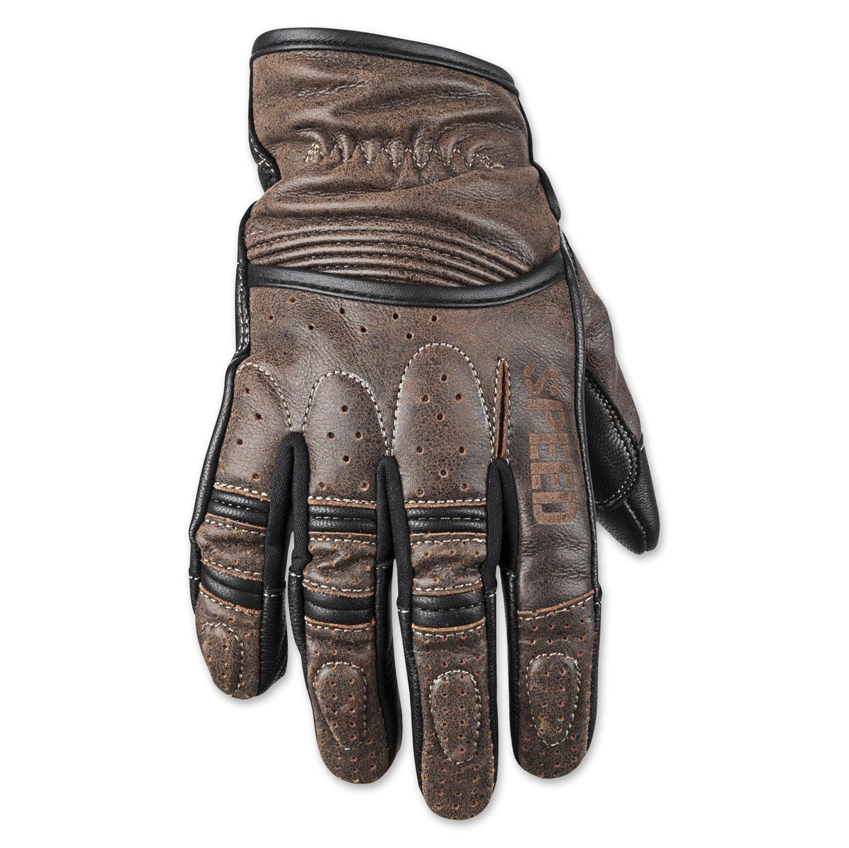 Speed And Strength 'Rust And Redemption' Mens Distressed Dark Brown Leather Gloves Riding Gear