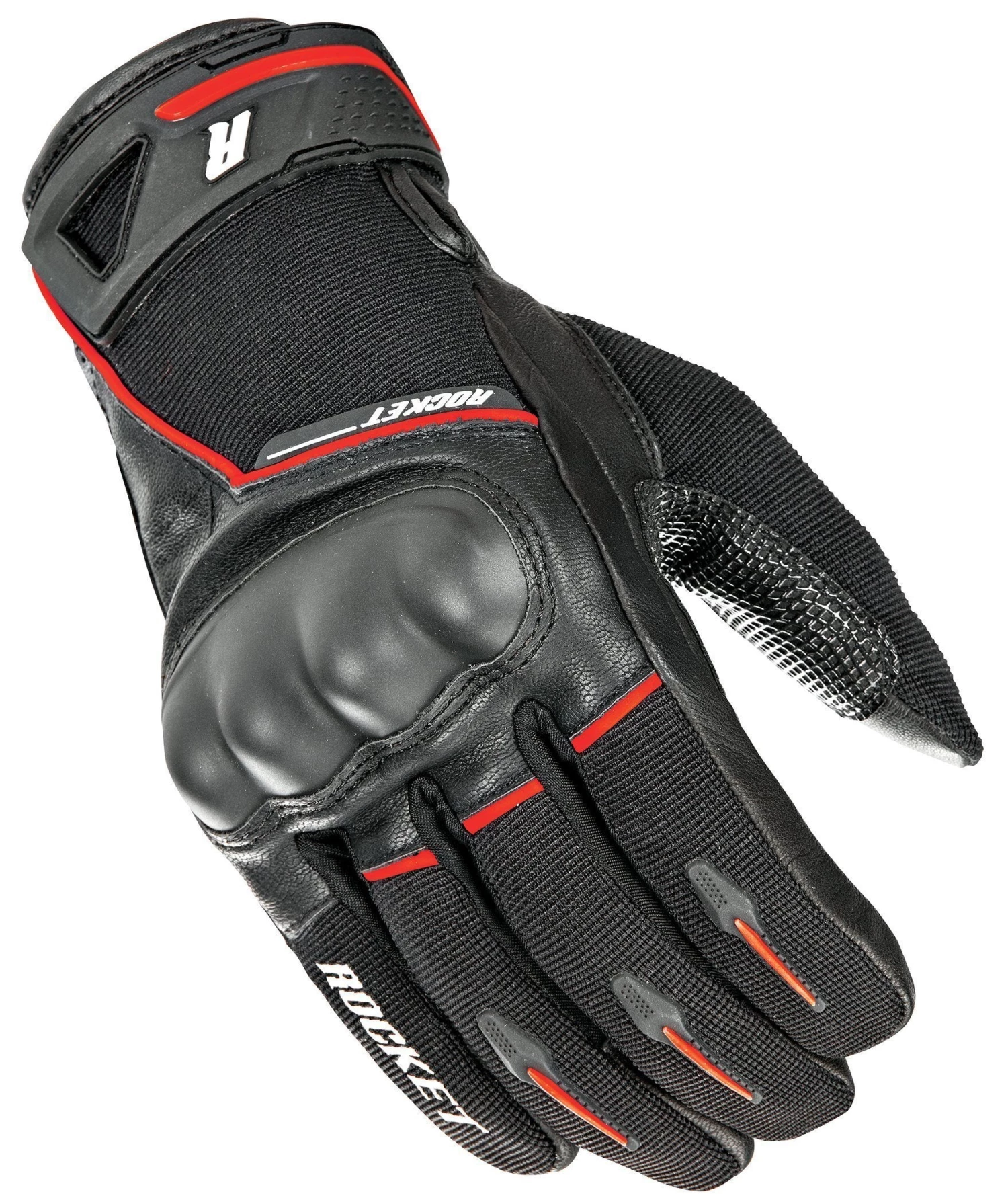 Joe Rocket Super Moto Men's Black And Red Leather Gloves Riding Gear