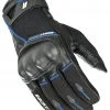 Joe Rocket Super Moto Men's Black/Blue Leather Gloves