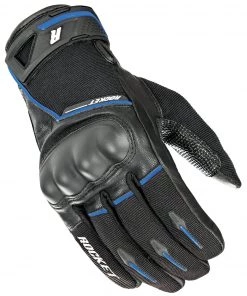 Joe Rocket Super Moto Men's Black/Blue Leather Gloves