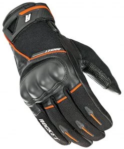 Joe Rocket Super Moto Men's Black And Orange Leather Gloves