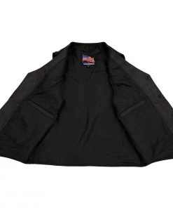 USA Leather 201 Men's Black'Classy' Leather Vest With Snap Button Closure