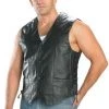 Motorcycle Vests USA Leather 201L Men's Black Classic Leather Side Lace Vest