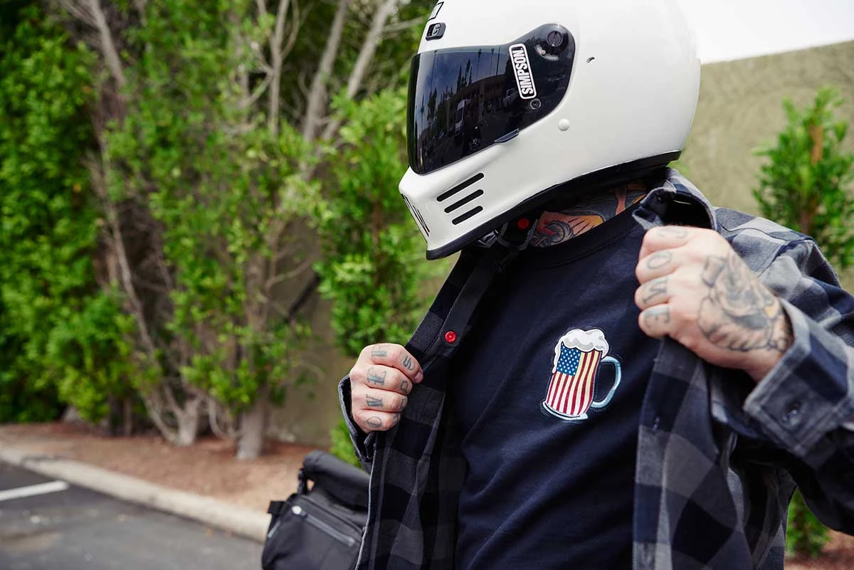 Hot Leathers FLM2018 Men's Black And Green Long Sleeve Flannel Riding Gear