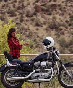 Flannel Shirts Hot Leathers FLL3002 Ladies Black And Salmon Long Sleeve Flannel