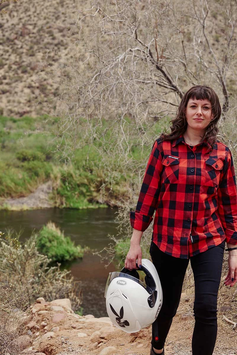 Flannel Shirts Hot Leathers FLL3002 Ladies Black And Salmon Long Sleeve Flannel