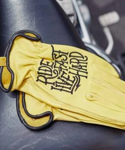 Riding Gear Hot Leathers GVD2001 Uni-Sex Gold'Bolt' Deer Skin Leather Gloves