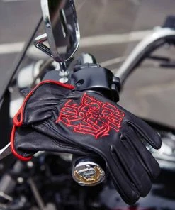 Hot Leathers GVD2002 Uni-Sex Black'Bolt' Deer Skin Leather Gloves