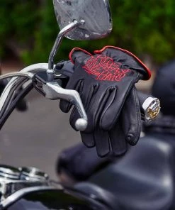 Hot Leathers GVD2002 Uni-Sex Black'Bolt' Deer Skin Leather Gloves